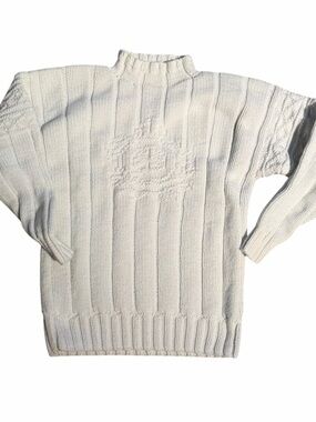 Vintage Ralph Lauren white Cable Knit Sweater S